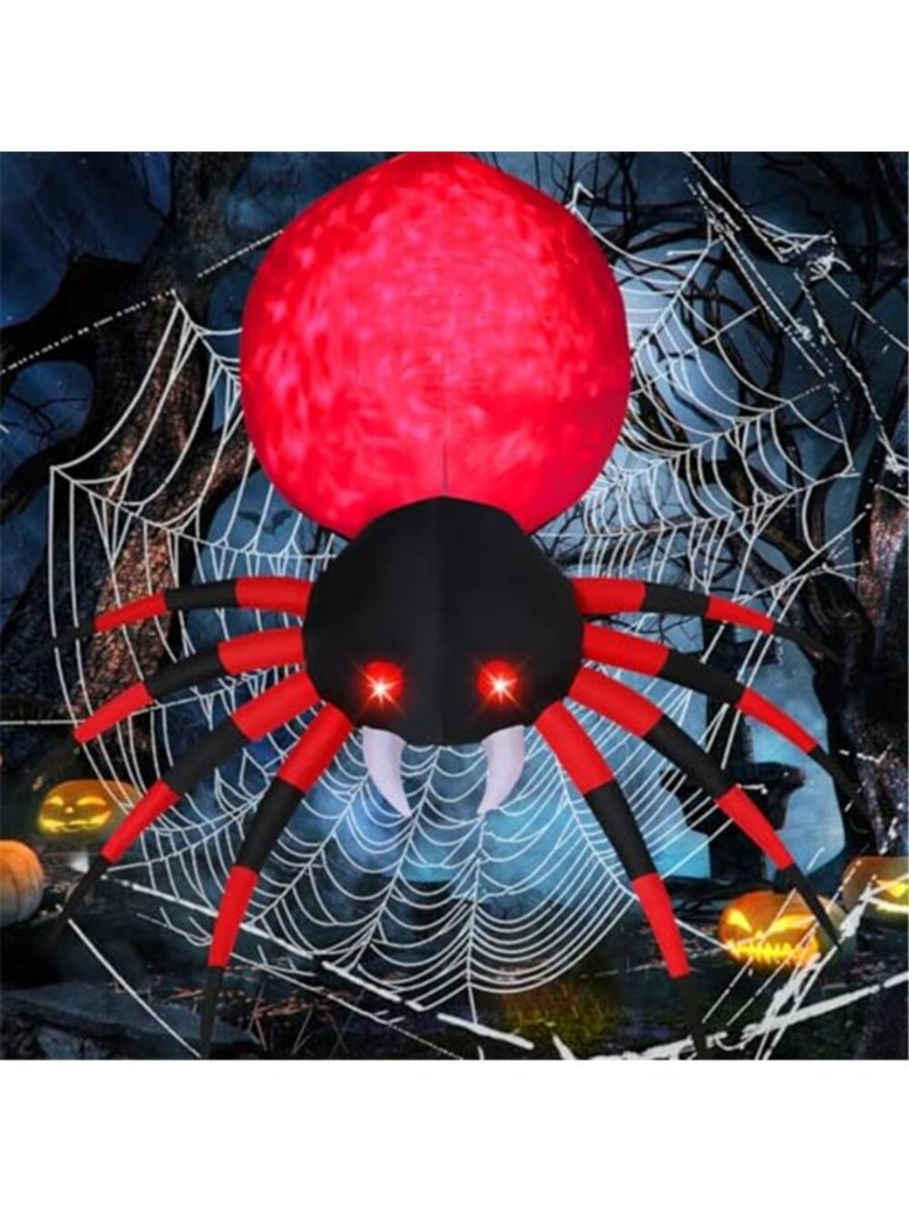 GOOSH 8 FT Halloween Inflatable Spider Outdoor Decoration with Magic Light Blow